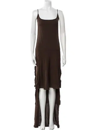 Pre-owned Tom Ford Scoop Neck Long Dress In Brown