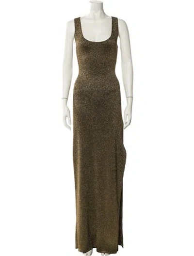Pre-owned Tom Ford Scoop Neck Long Dress In Gold