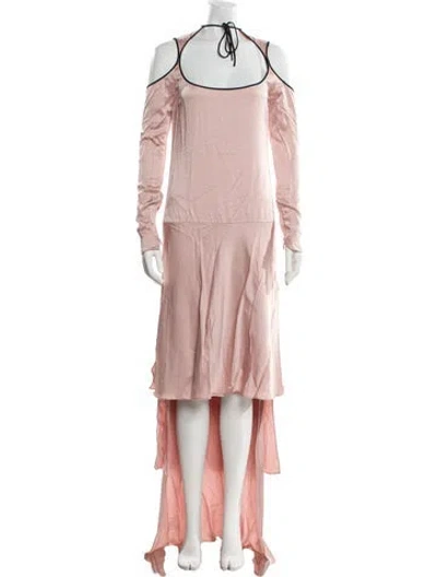 Pre-owned Tom Ford Scoop Neck Long Dress In Pink