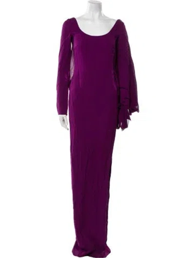 Pre-owned Tom Ford Scoop Neck Long Dress In Purple