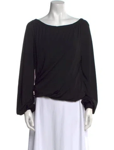 Pre-owned Tom Ford Scoop Neck Long Sleeve Blouse In Black