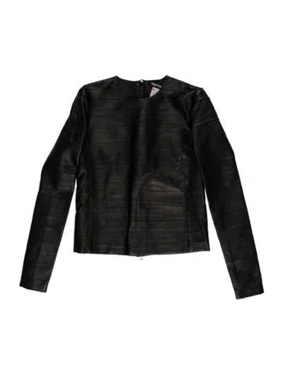 Pre-owned Tom Ford Scoop Neck Long Sleeve Crop Top In Black