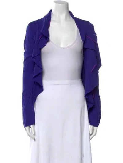 Pre-owned Tom Ford Scoop Neck Long Sleeve Crop Top In Purple