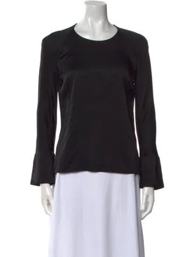 Pre-owned Tom Ford Scoop Neck Long Sleeve Top In Black