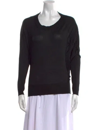 Pre-owned Tom Ford Scoop Neck Long Sleeve Top In Black