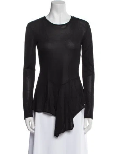 Pre-owned Tom Ford Scoop Neck Long Sleeve Top In Black