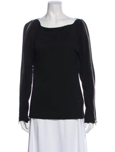 Pre-owned Tom Ford Scoop Neck Long Sleeve Top In Black