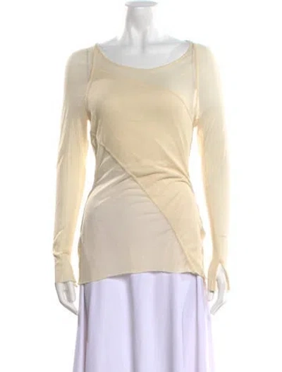 Pre-owned Tom Ford Scoop Neck Long Sleeve Top In Neutral