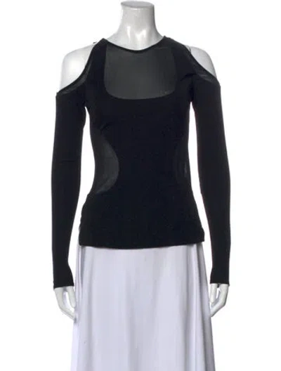 Pre-owned Tom Ford Scoop Neck Long Sleeve Top W/ Tags In Black