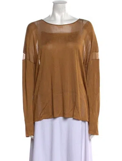 Pre-owned Tom Ford Scoop Neck Long Sleeve Top In Yellow