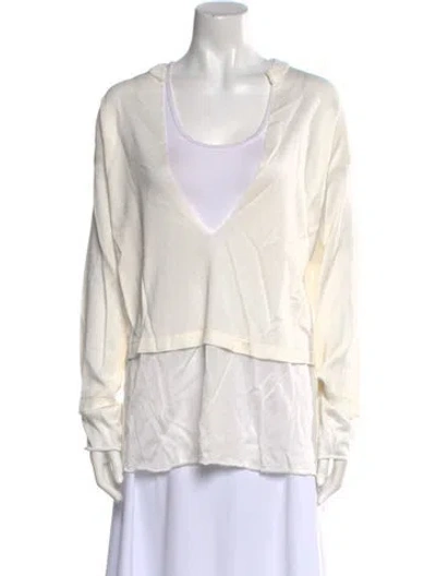 Pre-owned Tom Ford Scoop Neck Long Sleeve Tunic In White