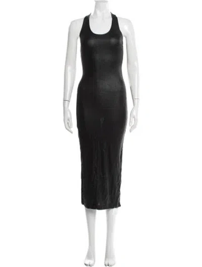 Pre-owned Tom Ford Scoop Neck Midi Length Dress In Black