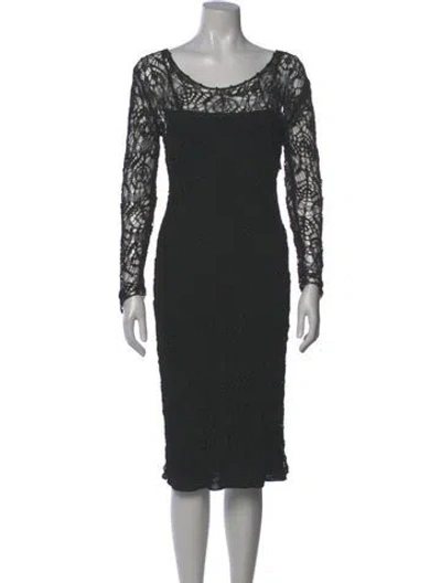 Pre-owned Tom Ford Scoop Neck Midi Length Dress In Gray