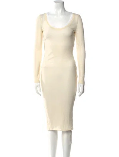 Pre-owned Tom Ford Scoop Neck Midi Length Dress In Neutral
