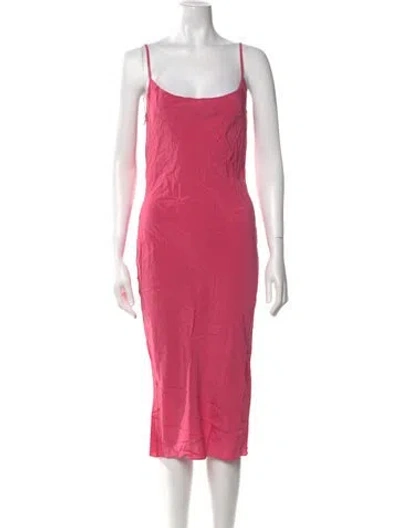 Pre-owned Tom Ford Scoop Neck Midi Length Dress In Pink