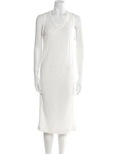 Pre-owned Tom Ford Scoop Neck Midi Length Dress In White