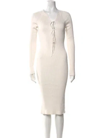 Pre-owned Tom Ford Scoop Neck Midi Length Dress In White