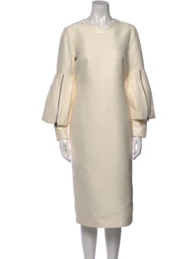 Pre-owned Tom Ford Scoop Neck Midi Length Dress In White