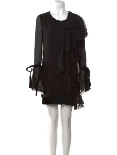 Pre-owned Tom Ford Scoop Neck Mini Dress In Black