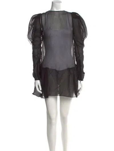 Pre-owned Tom Ford Scoop Neck Mini Dress In Black