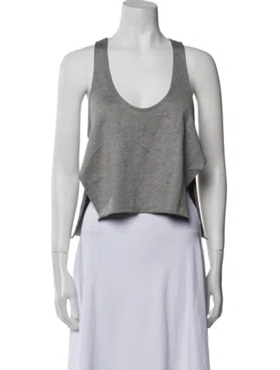 Pre-owned Tom Ford Scoop Neck Sleeveless Crop Top In Gray