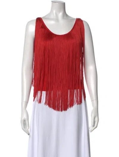 Pre-owned Tom Ford Scoop Neck Sleeveless Top In Red