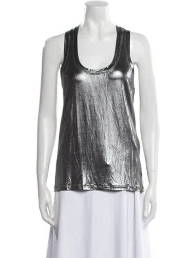 Pre-owned Tom Ford Scoop Neck Sleeveless Top In Silver