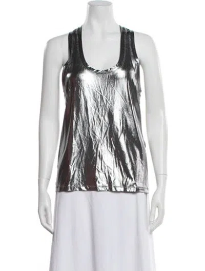 Pre-owned Tom Ford Scoop Neck Sleeveless Top W/ Tags In Silver