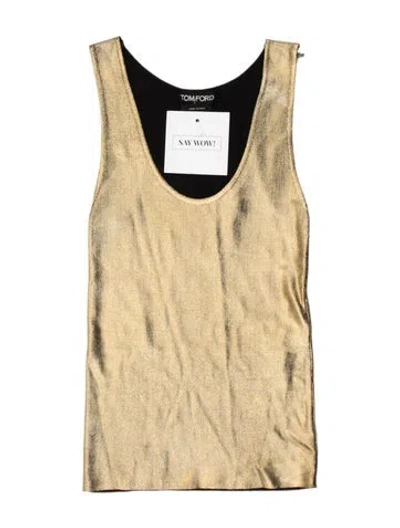 Pre-owned Tom Ford Scoop Neck Sleeveless Top W/ Tags In Yellow