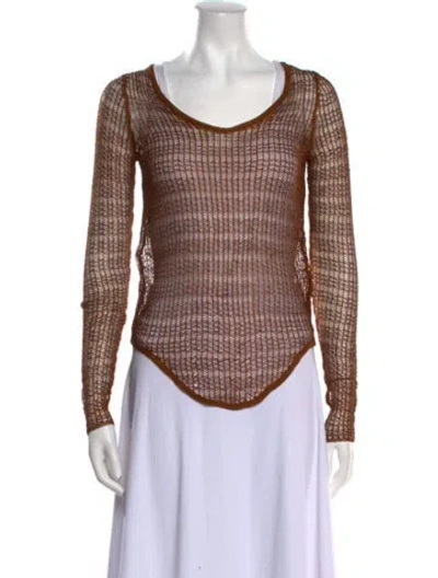 Pre-owned Tom Ford Scoop Neck Sweater In Brown