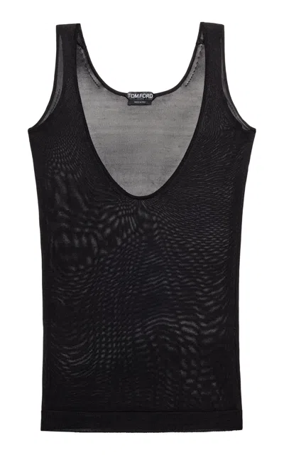 Tom Ford Scoop Neck Tank Top In Black