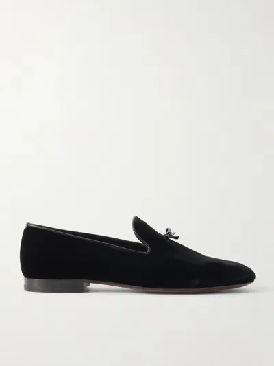 Tom Ford Scott Bow-detailed Velvet Loafers In Green