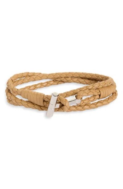 Tom Ford Scoubidou Braided Leather Bracelet In Brown