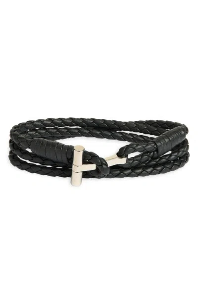 Tom Ford Scoubidou Braided Leather Bracelet In Neutral