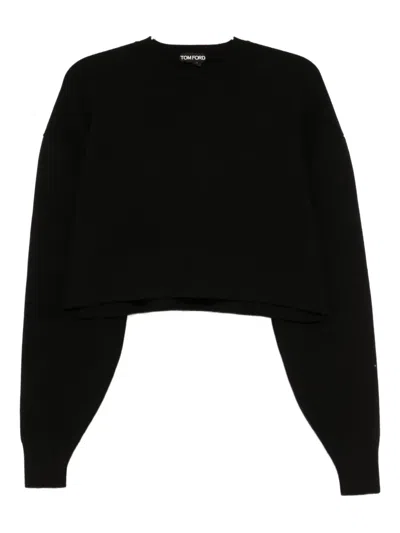 Tom Ford Maglione Oversize In Misto Lana Nera Donna In Black