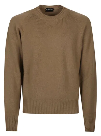 Tom Ford Seamless Crewneck Jumper In Brown