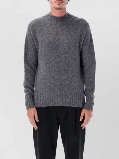 Tom Ford Seamless Crewneck Knit Long Sleeve Sweater In Gray