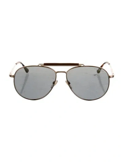 Pre-owned Tom Ford Sean Aviator Sunglasses In Gold