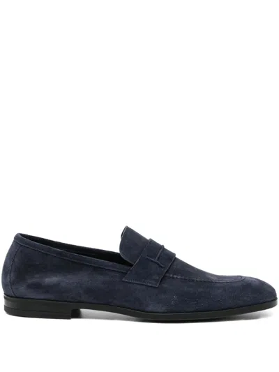 Tom Ford Sean Penny Loafers In Blue