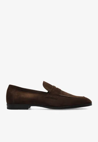 Tom Ford Sean Suede Loafers In Brown