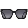 Tom Ford Selby Polarized Smoke Square Ladies Sunglasses Ft0952 01d 55 In Black