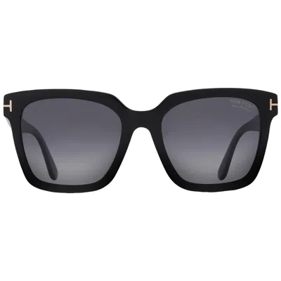 TOM FORD SELBY POLARIZED SMOKE SQUARE LADIES SUNGLASSES FT0952 01D 55