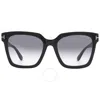 Tom Ford Selby Smoke Gradient Square Ladies Sunglasses Ft0952 01b 55 In Black