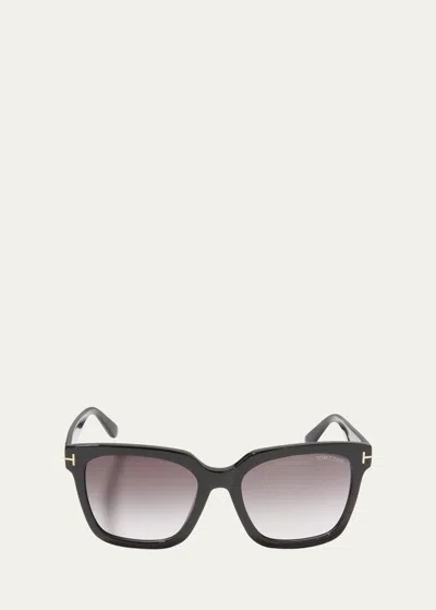 Tom Ford Selby Square Acetate Sunglasses In Black / Grey