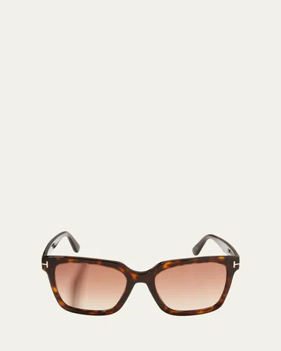 Tom Ford Selby Square Acetate Sunglasses In Pink