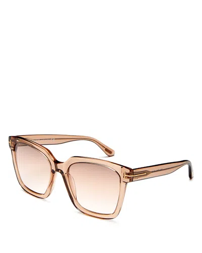 Tom Ford Selby Square Sunglasses, 54mm In Shiny Rose/brown Sand Gradient