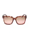 Tom Ford Selby 55mm Square Sunglasses In Red Havana & Brown
