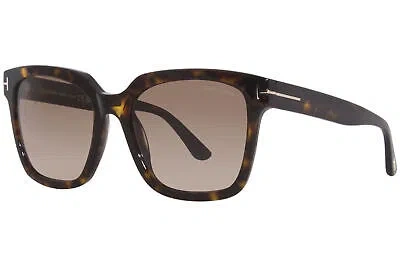 Pre-owned Tom Ford Selby Tf952 52f Sunglasses Women's Shiny Havana/brown Gradient 55mm