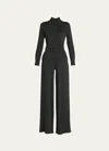 Tom Ford Stretch Satin Long Jumpsuit In Black
