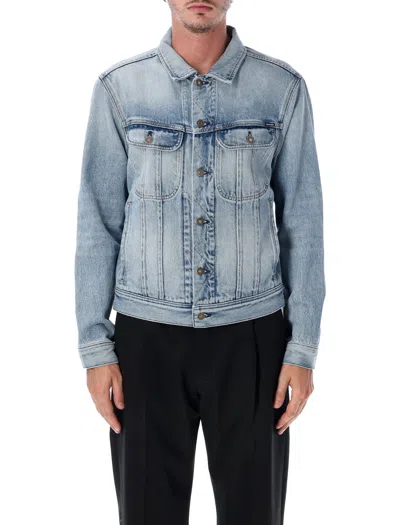Tom Ford Selvedge Denim Icon Vintage Wash Trucker Jacket In Blue